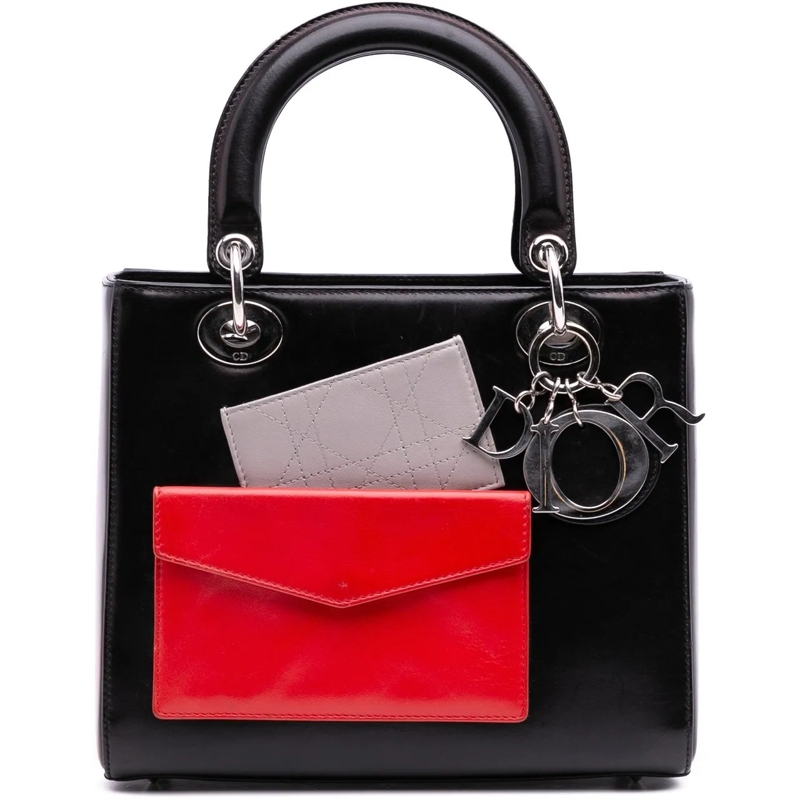 Christian Dior Schultertasche Medium Calfskin Pockets Lady Dior schwarz