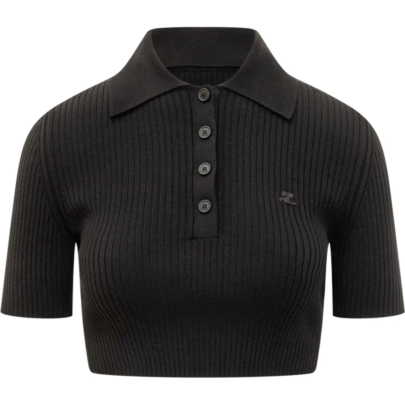 Courrèges  Polo Cropped schwarz
