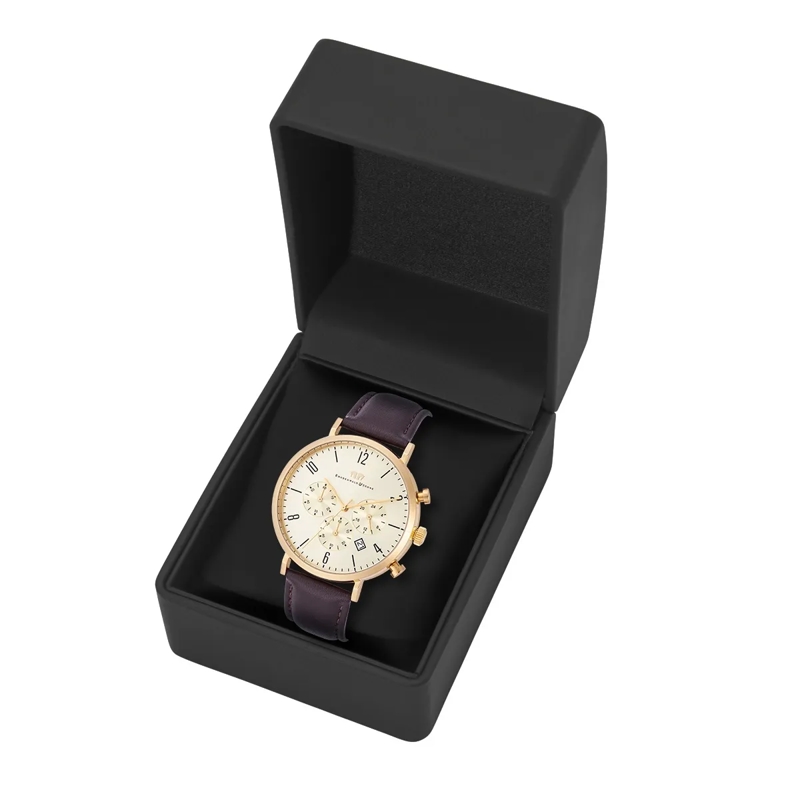 Rhodenwald & Söhne Automatikuhr Herren Armbanduhr Arakon Echtleder gold(Image 7)