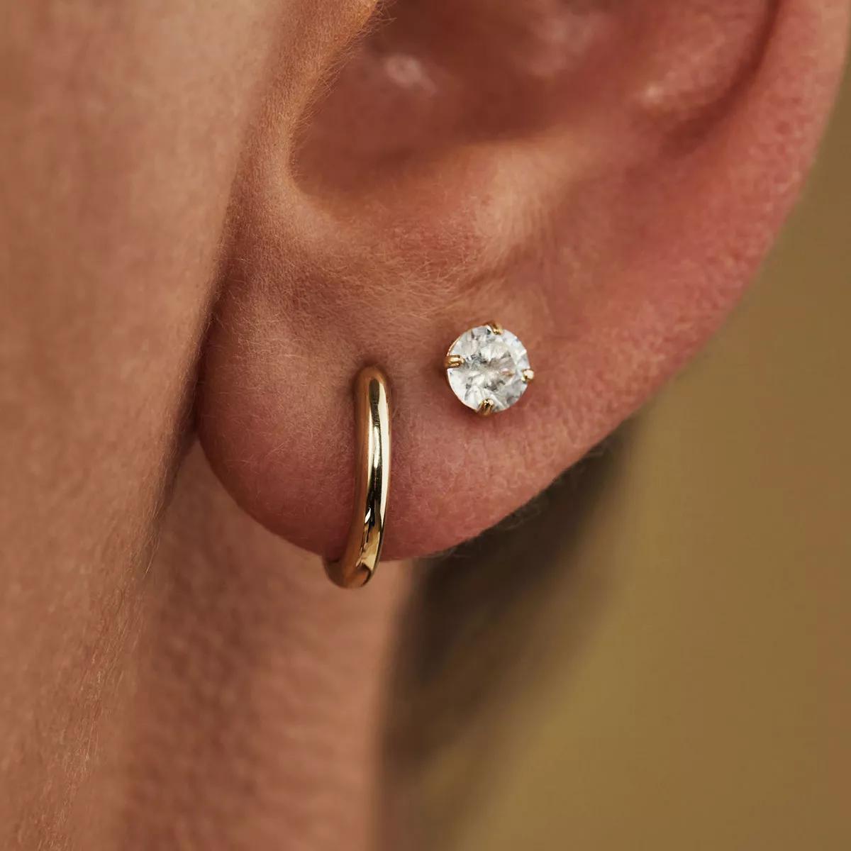 Thumbnail - Isabel Bernard Ohrringe - Le Marais Lourdes 14 Karat Ear Studs With Zirconia - Gr. unisize - in Gold - für Damen