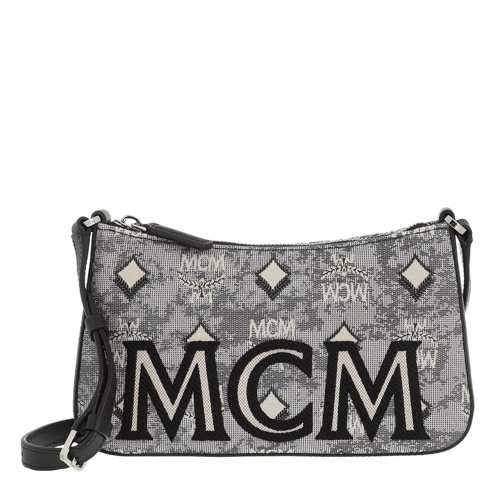 MCM Visetos Jacquard Shoulder Mini Bag Grey Liten väska