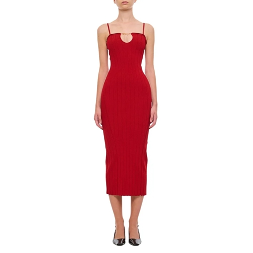 Jacquemus La Robe Sierra Bretelles Viscose Midi Dress Red Midi-Kleider