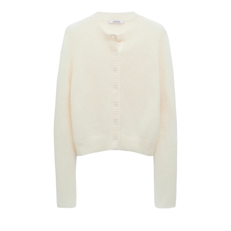 Dorothee Schumacher Pullover LUXURY LOVE cardigan camellia white