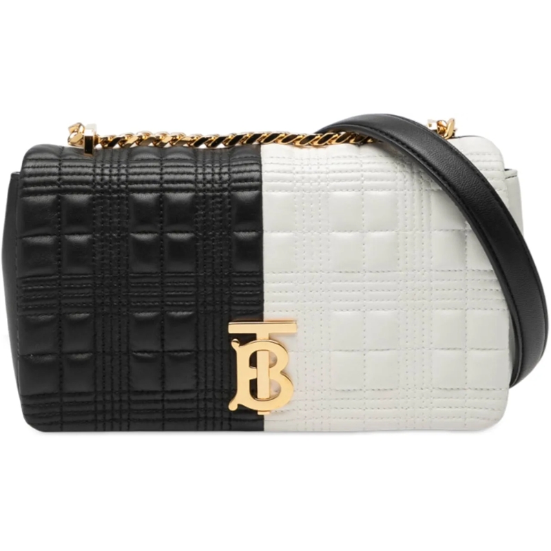 Burberry Schultertasche Small Bicolor Quilted Lambskin Lola Crossbody schwarz