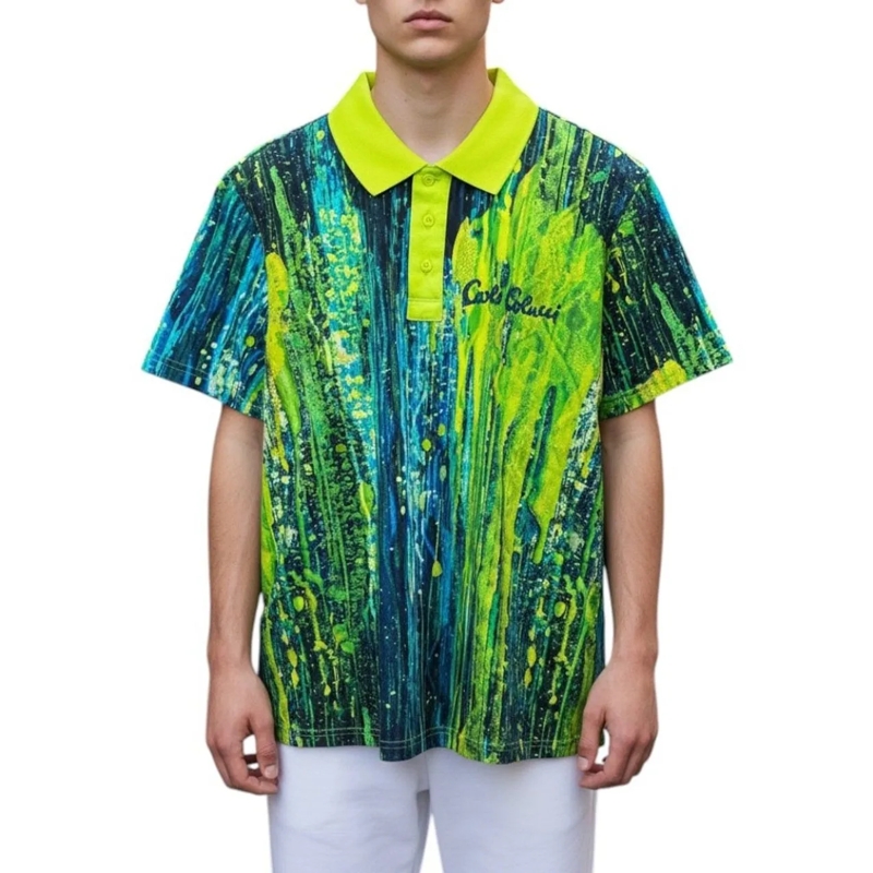 Carlo Colucci Polo Heren Polo gelb