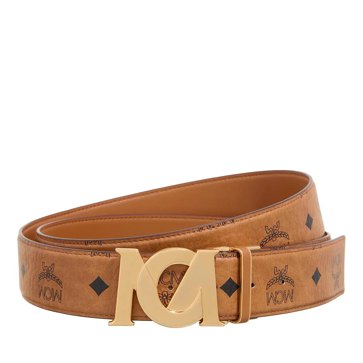 MCM Gürtel - M-Art Vi Belt_ 24K Gd Brs_ 4.0_ Adj - Gr. ONE - in Cognacbraun - für Damen