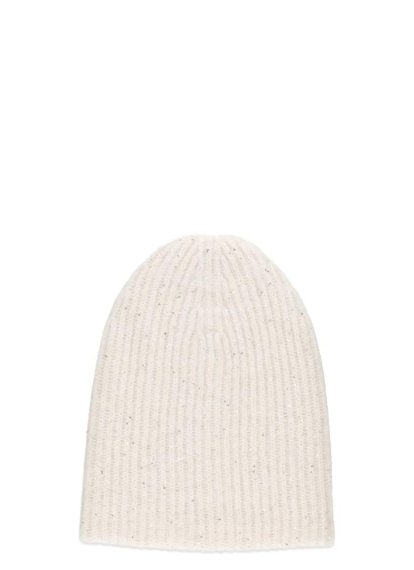 Fabiana Filippi Mützen - Ivory Wool And Cashmere Beanie Cap - Gr. ONE SIZE - in Beige - für Damen