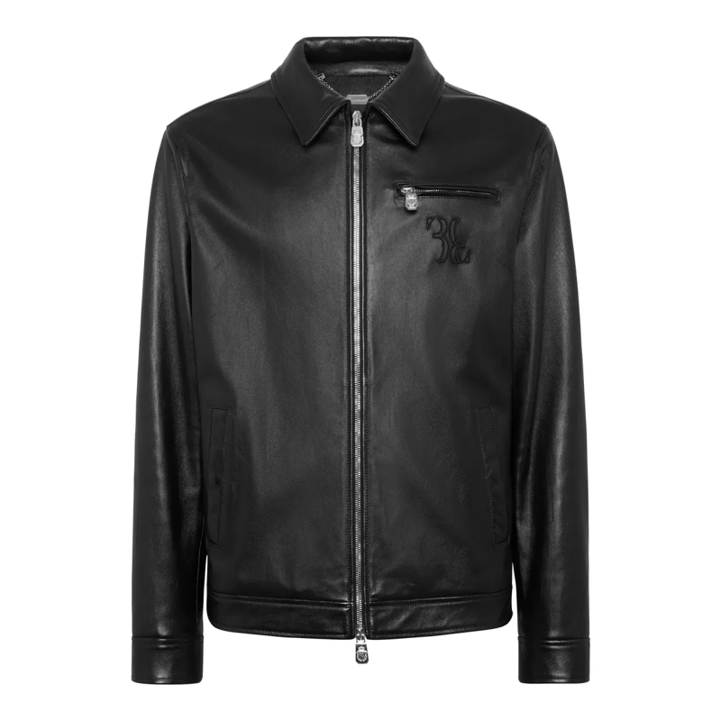 BILLIONAIRE Daunenjacke Lederjacke schwarz