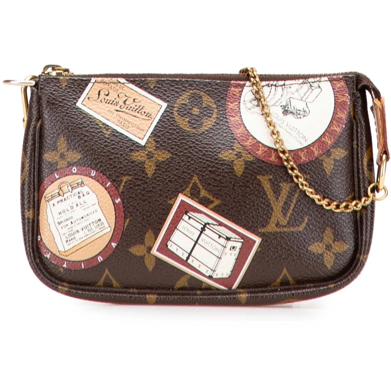 Louis Vuitton Tote Monogram Patch Mini Pochette Accessoires braun