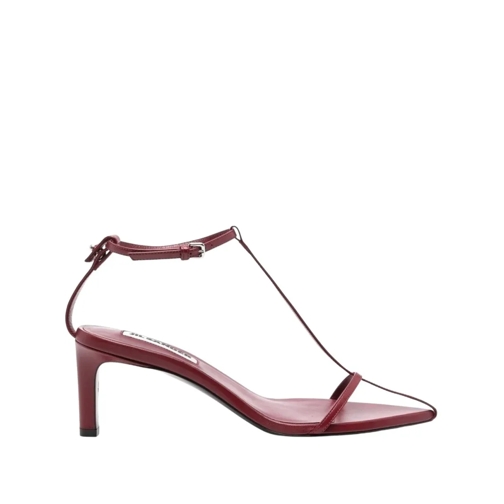Jil Sander Sandale Burgundy Leather Sandal With Ankle Strap Burgundy