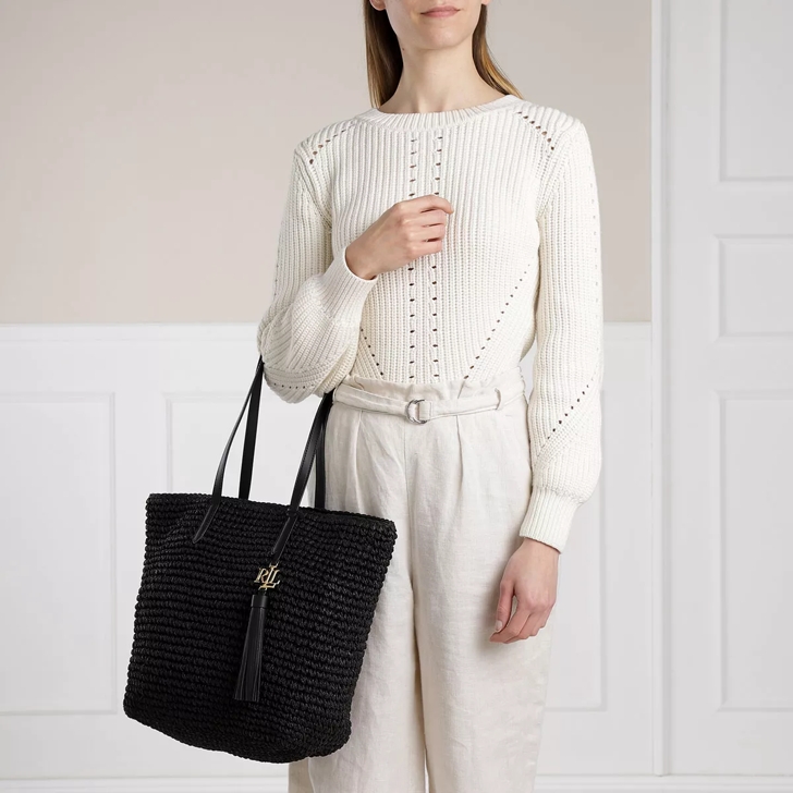 Lauren Ralph Lauren Whitney 29 Tote Medium Black Black Korbtasche