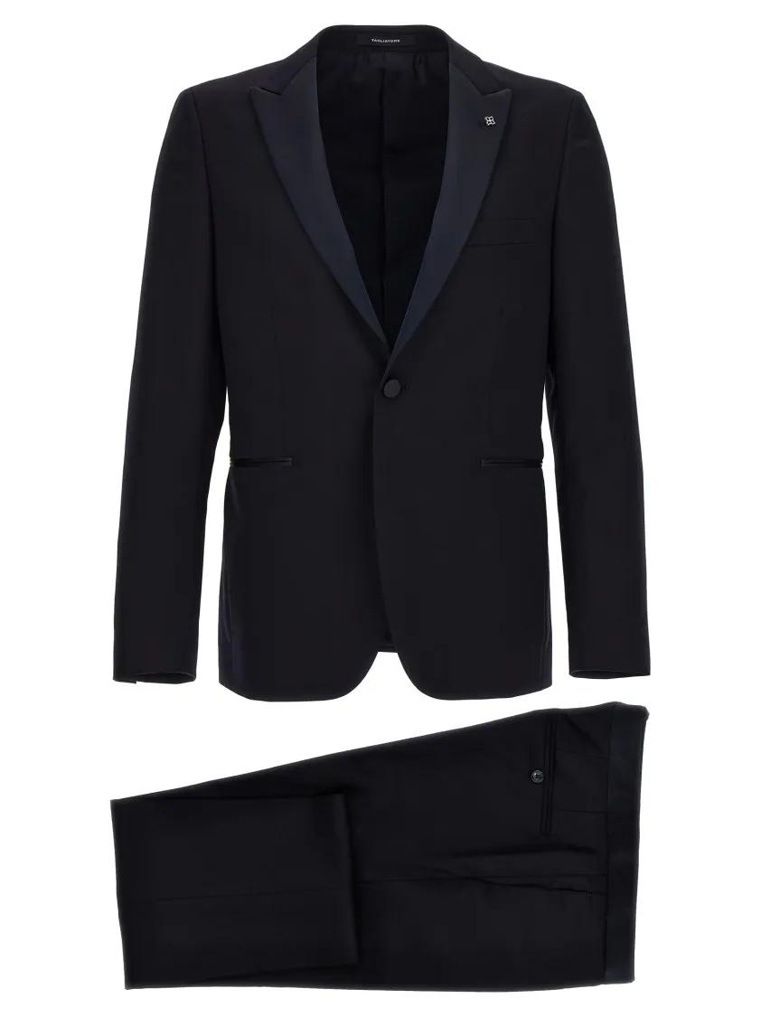 Thumbnail - Tagliatore - Tuxedo Dress With Single-Breasted Blazer - Größe 56 - blau