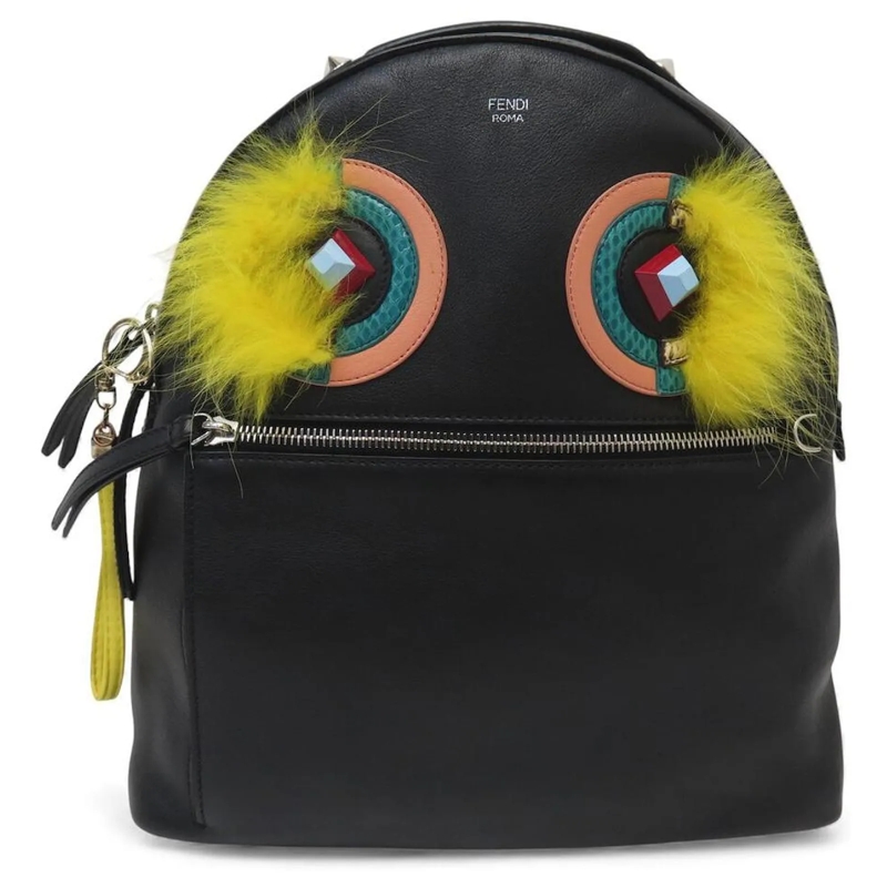Fendi Rucksack NEUER FENDI MONSTER EYES RUCKSACK 8BZ035 SCHWARZE  schwarz