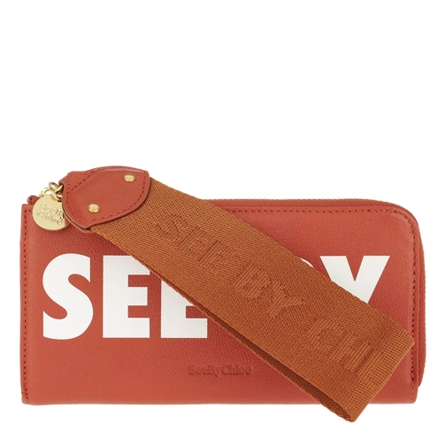 See By Chloé Logo Wallet Red Portemonnaie mit Zip-Around-Reißverschluss