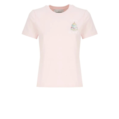 Casablanca Pink Cotton T-Shirt Pink Magliette