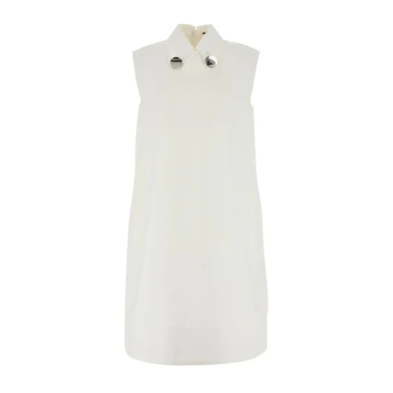 Jil Sander Mini-jurk Chic White Sleeveless Dress White