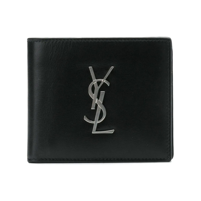Saint Laurent Portemonnee East/West Monogram Wallet In Black Leather Black