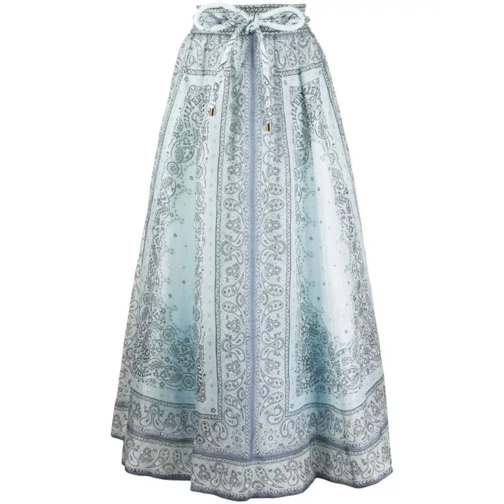 Zimmermann Paisley Print Skirt Blue 