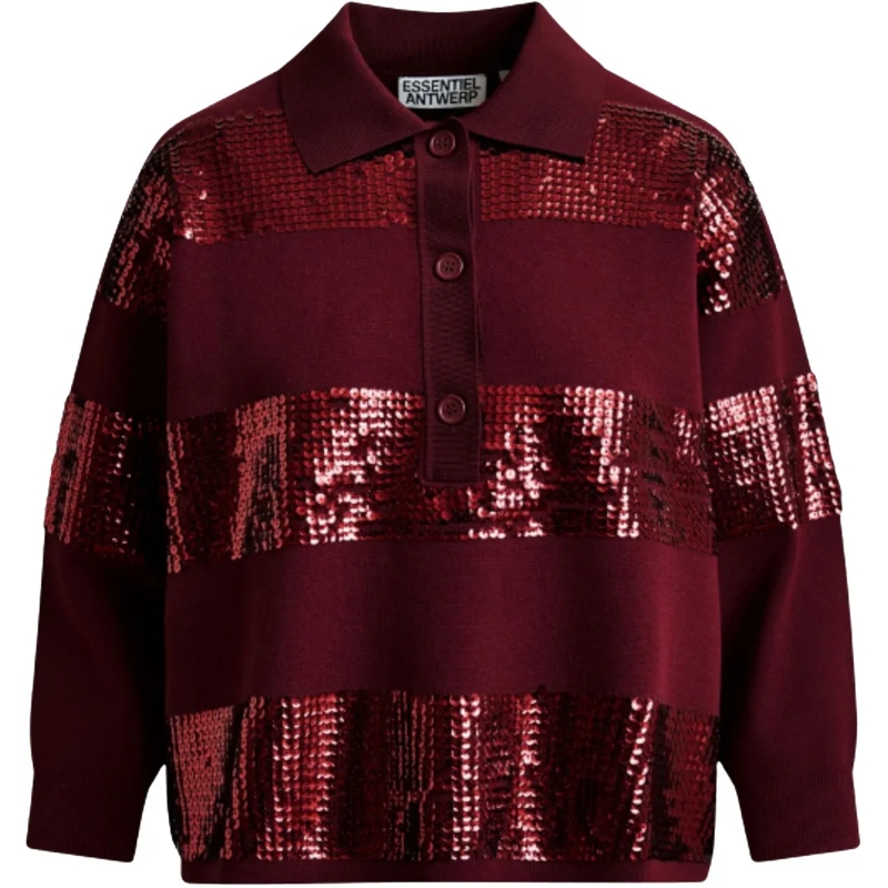 Essentiel Antwerp T-Shirt Essentiel Antwerp  Polos Bordeaux Illuminati rot