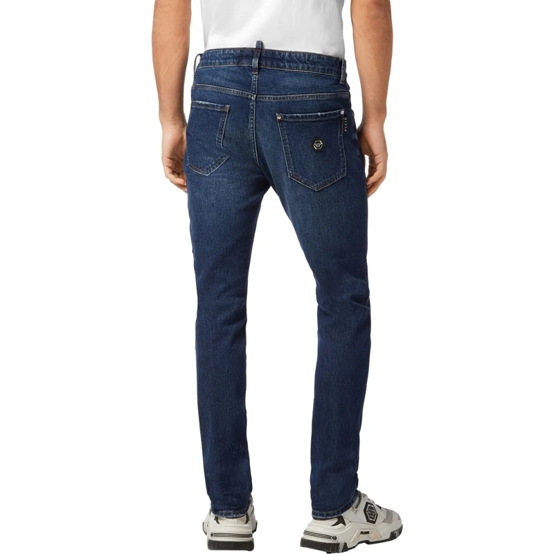 Philipp Plein Jeans mit geradem Bein Das Basismodell der 5-Pocket-Jeans zeichnet sich d dunkel-blau(Image 2)