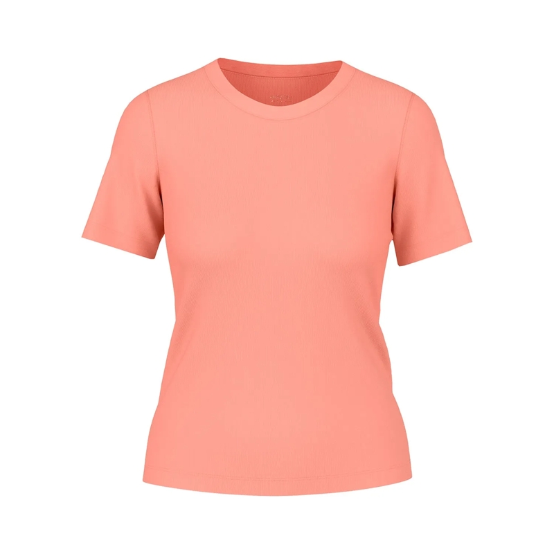 Marc Cain Top Geripptes T-Shirt orange