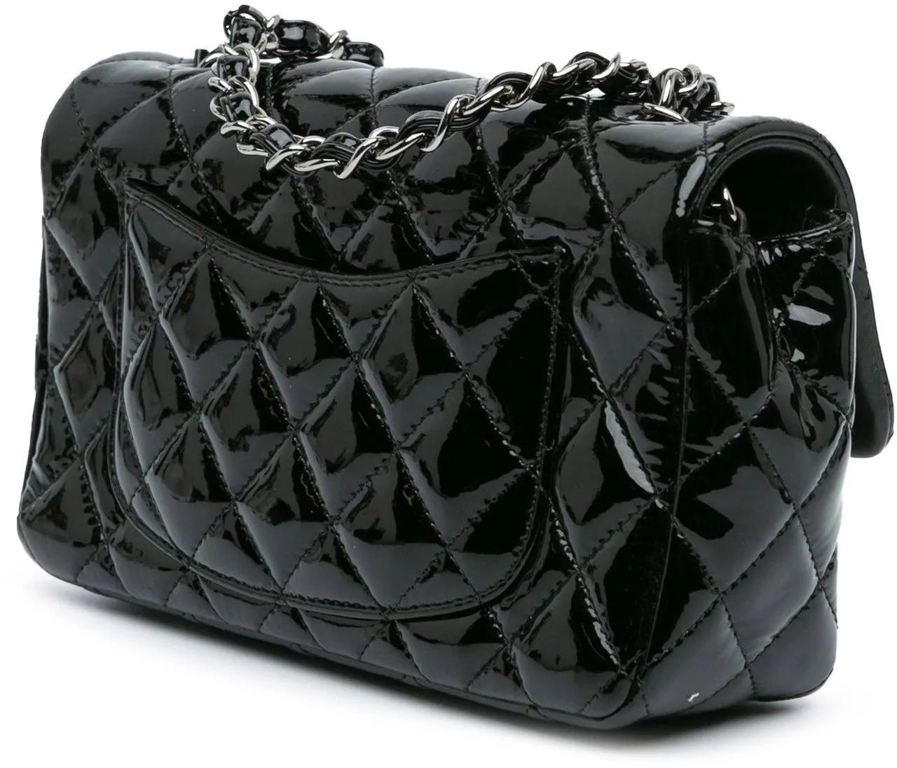 Thumbnail - Chanel Hobo Bags - Mini Rectangular Classic Patent Single Flap - Gr. unisize - in Schwarz - für Damen