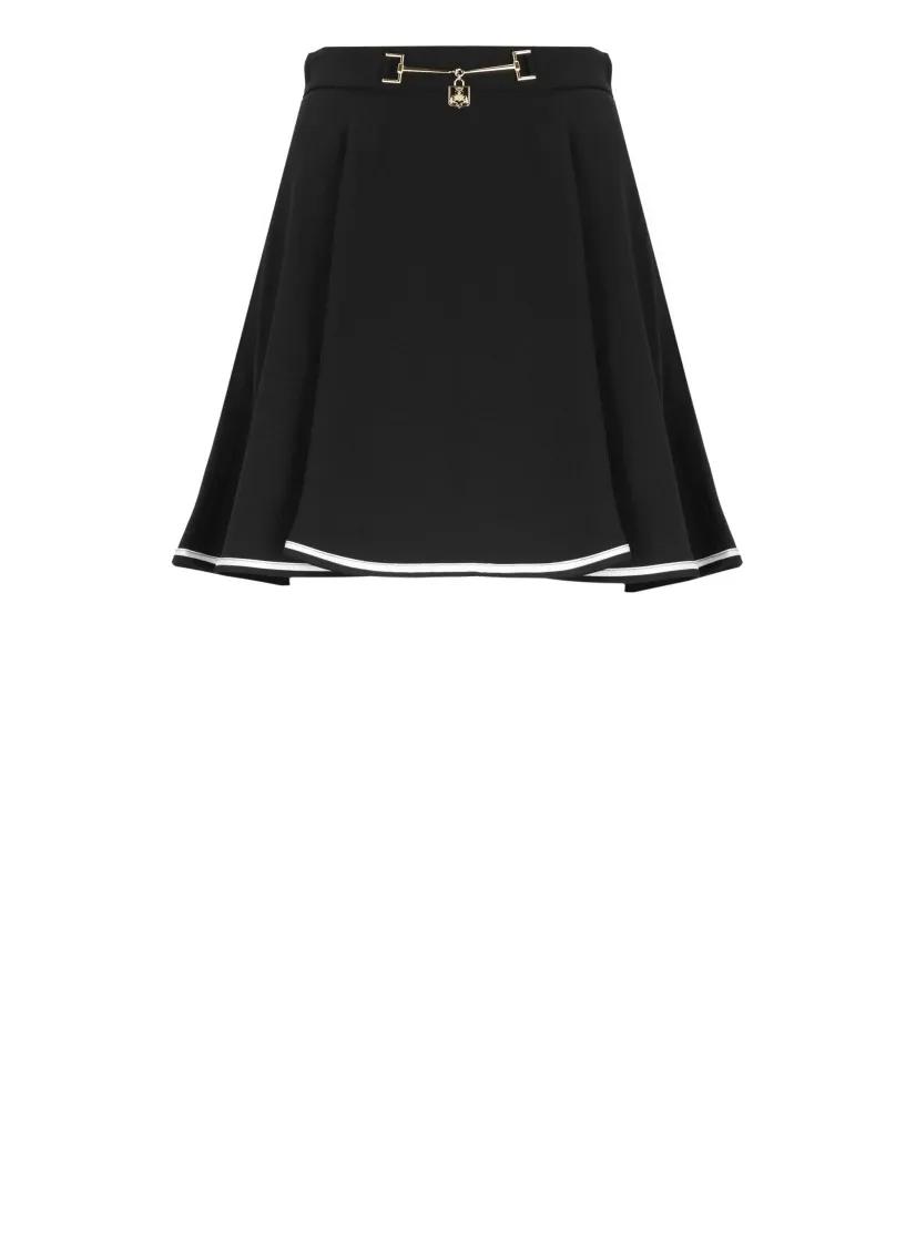 Elisabetta Franchi - Crepe Ful Mini Skirt - Größe 38 - schwarz