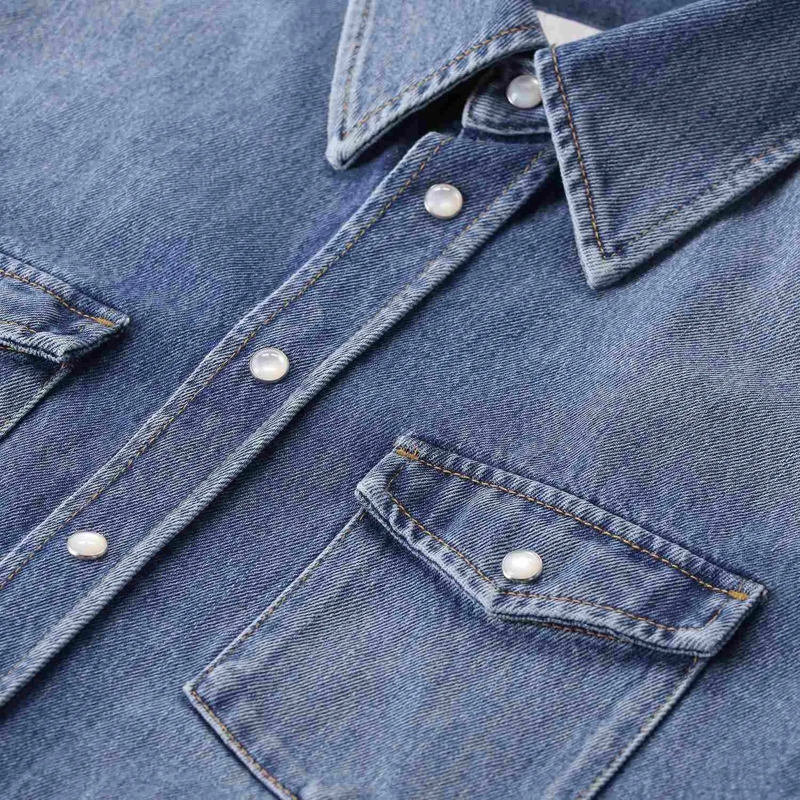 Givenchy Hemd Denim Blue Casual Shirt With Button-Down Front Blue(Image 7)