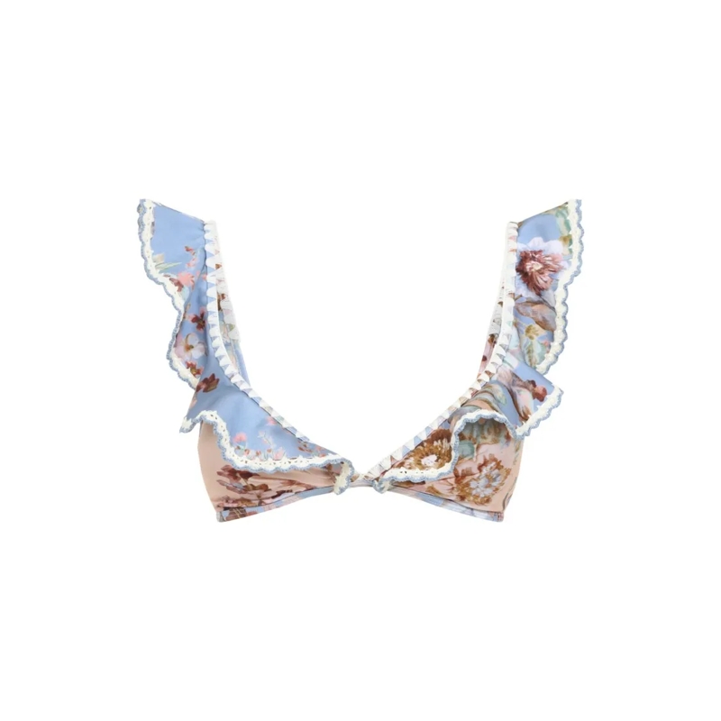Zimmermann  Floral Print Bikini Top Blue