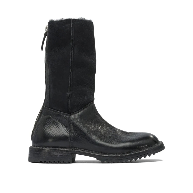 Moma Stiefel "Rick" Zippered Ankle Boots Black