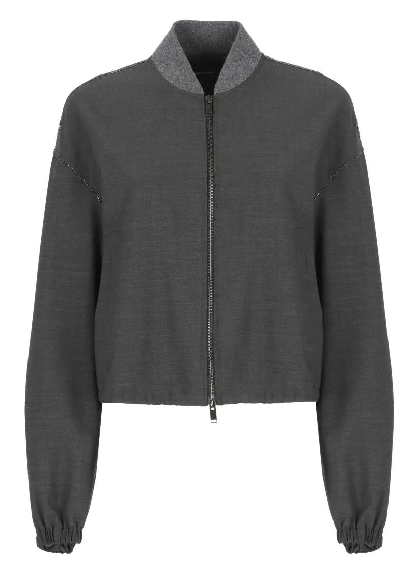 Fabiana Filippi - Grey Wool Bomber - Größe 42 - grau