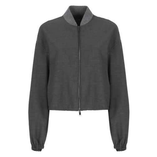 Fabiana Filippi Grey Wool Bomber Grey Bomberjacks