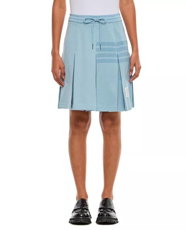 Thom Browne - Box Pleat Skirt In Double Face Knit - Größe 38 - blue