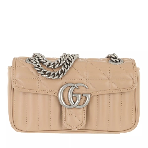 Gucci Mini GG Marmont Shoulder Bag Leather Rosé Beige Crossbodytas