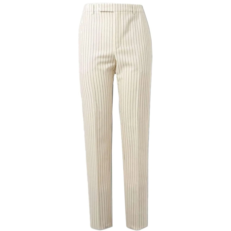 Celine Casual broeken Celine Wool Striped Pants weiß
