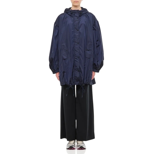 Simone Rocha Manteaux Parka Puff Sleeve Trapeze Parka W/ Button Placket Blue