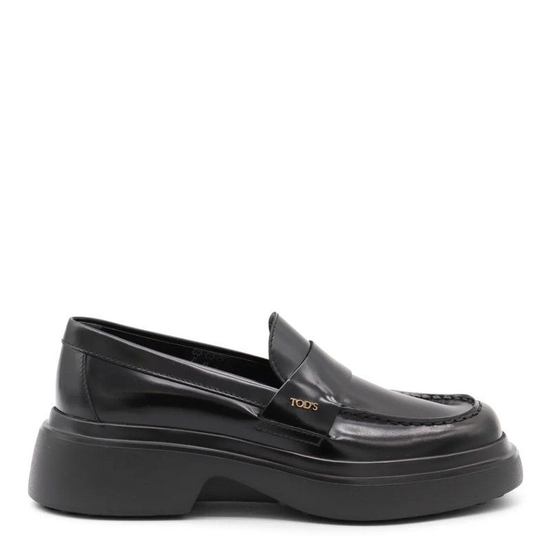 Tod's Ballerinas Black Leather Loafers Black