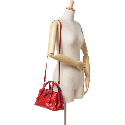 Bottega Veneta Fourre-tout 2012-2024 Mini Nappa Intrecciato Roma Satchel rot (Image 9)