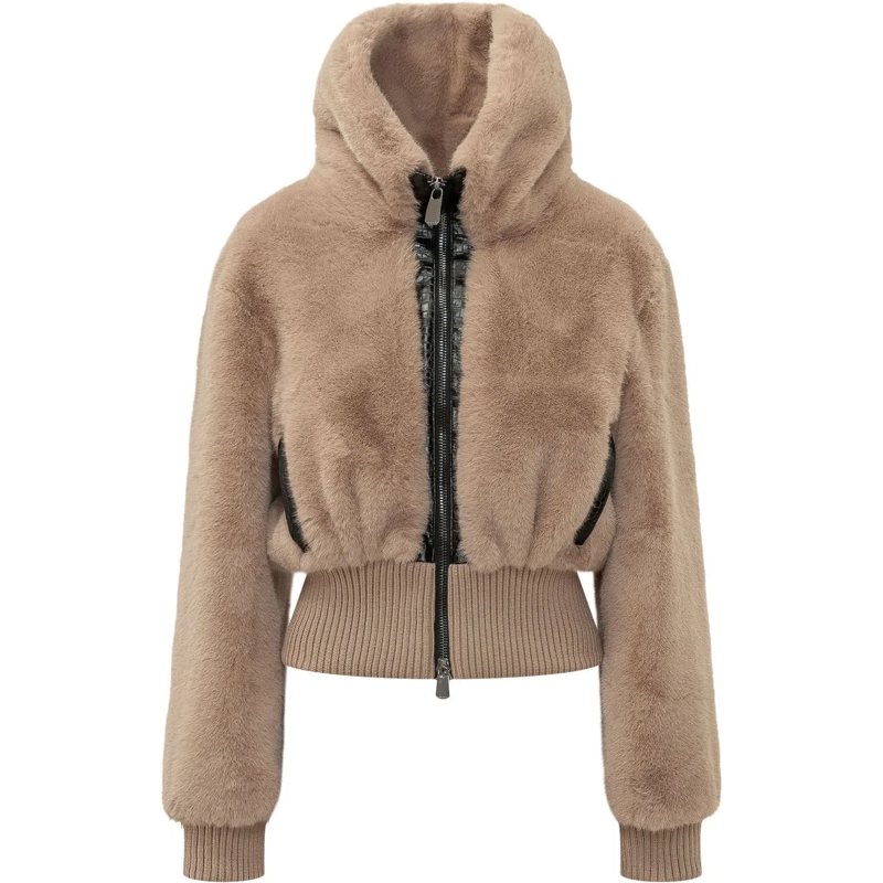Pinko Bomberjacke Bomber Bagles con Cappuccio taupe