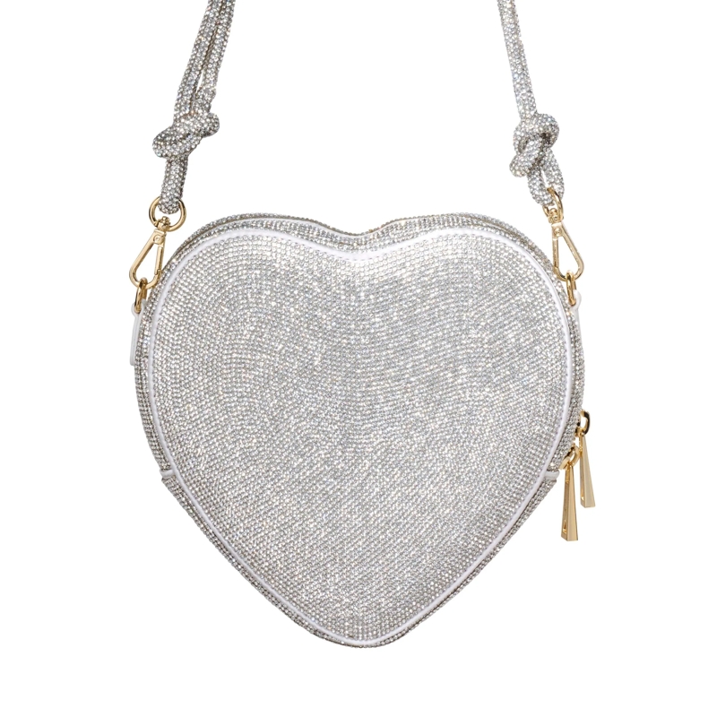 WEAT Tote Handtasche Big Heart Bag Crystal silber