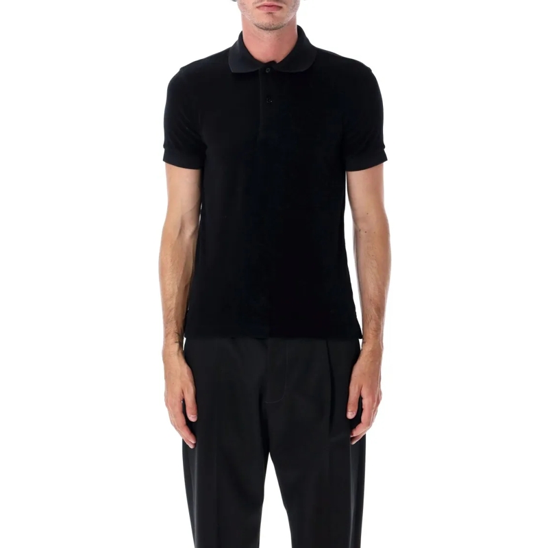 Tom Ford Polohemd Classic Ribbed Towelling Polo Black