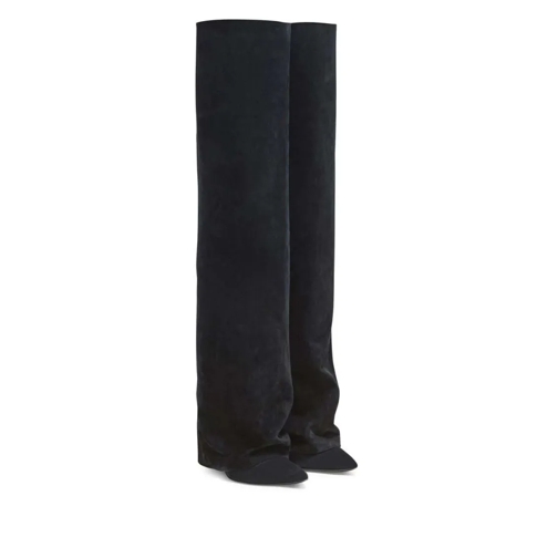 Balmain Stiefel Ariel Suede Knee-High Boots Black