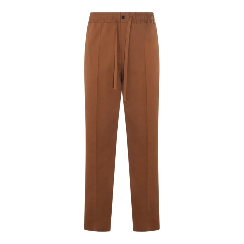 Valentino Garavani Pantalon de costume Straight-Leg Casual Trousers With Drawstring Waist Brown