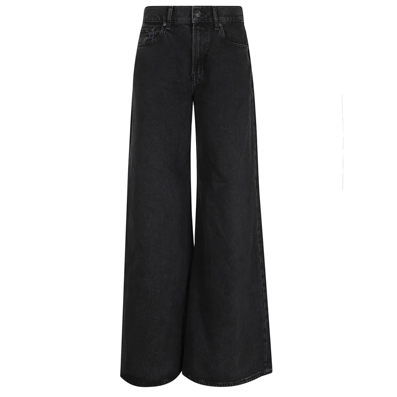 Seven for all Mankind Jeans High-Waisted Wide Leg Jeans Black