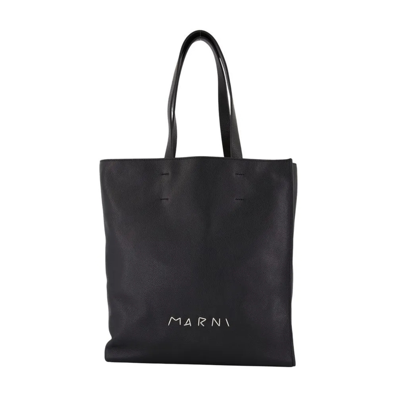 Marni Fourre-tout Museo Soft New Large Shopper Bag - Leather - Black Black