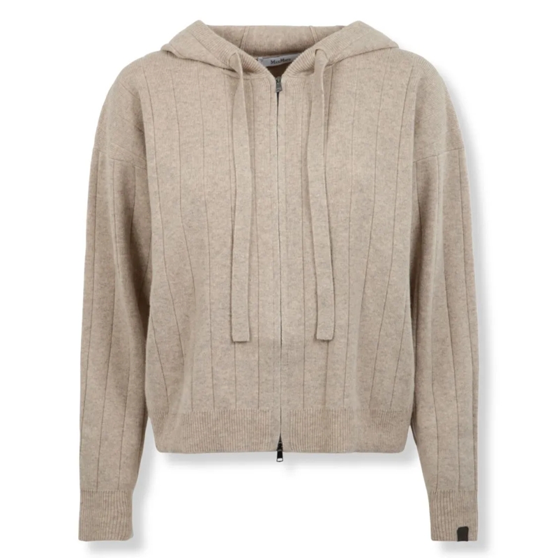 Max Mara Strickjacke Knitted Cardigan With Button-Down Front Neutrals