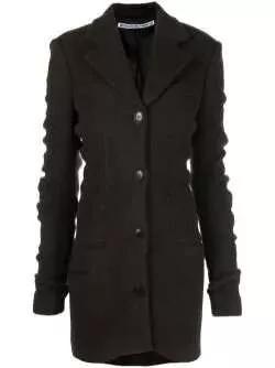 Alexander Wang - Ruched Sleeve Wool-Blend Jacket - Größe 6 - black