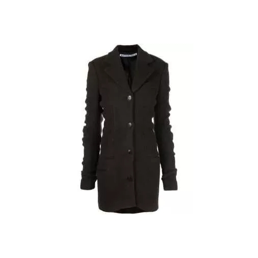 Alexander Wang Ruched Sleeve Wool-Blend Jacket Black 