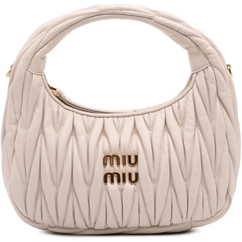Miu Miu Schultertasche Mini Matelasse Nappa Wander Bag braun