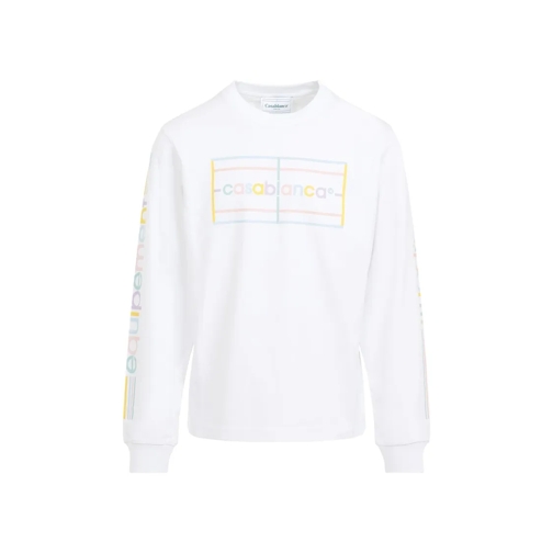 Casablanca Pastel Court Screen T-Shirt White Hauts à manches longues